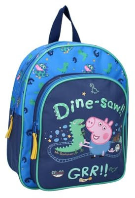 mybagstory - Rucksack für Jungen Peppa Pig Blau - Kind - Schule - Kindergarten - Kindergarten - Schulranzen Mädchen - Größe 31 cm - Verstellbare Träger - Geschenkidee, Peppa Pig - Blau, Enfant