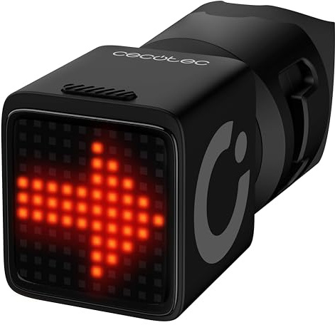 Cecotec Luce Posteriore Bici LED Intelligente Smart Tail. Localizzatore GPS, LED Alta Intensità 180 mcd, 5 Modalità con Avviso Frenata, Ricarica USB-C 1,5h, IP65 Acqua e Polvere, Visibilità Ottimale