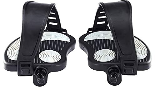 Pédales de vélo d'appartement avec Sangles pour vélo d'appartement et vélo d'exercice d'intérieur Stationnaire Antidérapant Durable 9/16 Axe Sangles de pédale en résine…