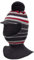 Jungen Wintermütze Schalmütze Schlauchmütze Strickmütze Streifen, Farbe: Graphitgrau-Rot