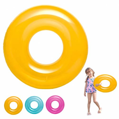 POPOYU Simring 76 cm, simring gul, vattenring uppblåsbar simring vuxen, poolring barn, sommar vatten pool floatie poolring för poolfest, strand festtillbehör