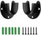 ChAusa 2 Piezas Soporte de Barra Armario Acero Inoxidable, Soporte para Barra de Ropa 32mm, Soporte de Tubo Redondo con Tornillo para Barra de Armario, Barras de Cortina, Barra de Ropa (Negro)