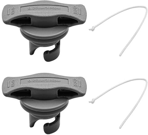 Hsthe Sea 2 Stück Boots Kajak Luftventilstopfen, Schlauchboot Ventilabdeckung, staubdicht, Spiral Luftstopfen, Ersatz für Schlauchboot, Floß, Kajak, Pool (grau)