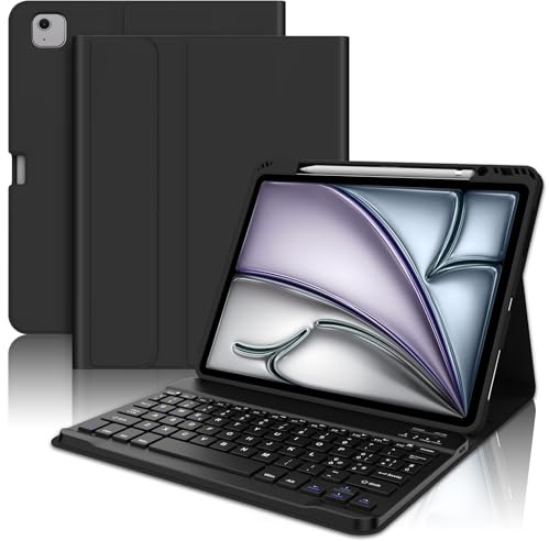 FOGARI Tastiera per iPad Air 11 M4 2026/M3 2025/M2 2024, Keyboard Italiano, Bluetooth Rimovibile Custodia con Tastiera per iPad Air 6th/5th/4th Generazione 11 Pollici 2025/2024, Nero