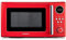 MEDION Retro Mikrowelle (20 Liter, ca. 800 Watt, 5 Mikrowellenstufen, 8 Automatikprogramme, Digitale Anzeige, Auftaufunktion, kompakt, MD15000) rot