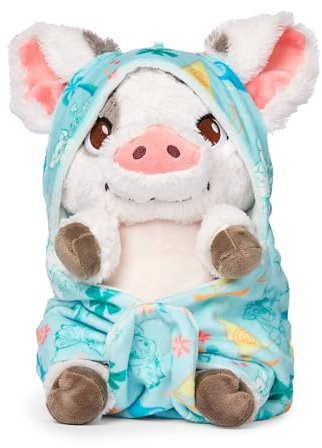 Disney Store Official - Vaiana - Baby Pua - Kuscheltier - 27 cm/11 - Baby-Schwein-Plüschtier mit Abnehmbarer Decke - Ab der Geburt geeignet - Ab 0 Jahren