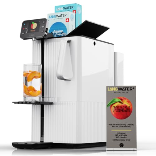LANGWATER New Reverse Osmosis & Mineralization Water Filter Countertop - Instant Water Purifier adding Precise Minerals - Starterkit with 4-stage Filtration System & 2 Packs Minerals - Peach