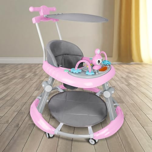 Andador caminar para bebé niña de 6 meses, carrito evolutivo 3 en 1, ayuda a aprender a caminar, empujador, 70 x 70 x 91 cm, rosa