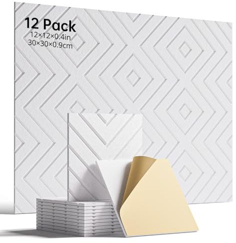 Woovio Sound Proof Foam Panels for Walls Self-Adhesive, 12 Pack 12 X 12