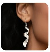 ALEXCRAFT Ohrringe Silber 925 Hängend Lang Post Frauen Ohrringe Silber Hängend Ohrhänger Silber Statement Dangle Earrings For Women Boho Twist Für Frauen Freundin