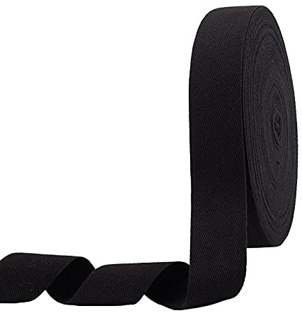 NBEADS 45m/ Rotolo 40mm Fettucce in Cotone A Spina di PesceCorde Piatte in Cotone A Spina di Pesce per La Decorazione DomesticaCucito Artigianato Fai da Te Nero