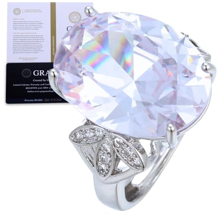 Halukakah Bague pour Femme Moissanite D10,0 ct en Argent 925 Plaqué Platine avec Certificat,Sertie Griffes Diamant de Laboratoire en Ovale Vintage,pour Fiançaille,Mariage,Anniversaire,Taille Ajustable