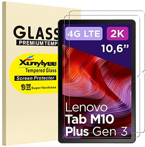 XunyLyee 2-Stück, Panzer Schutz Glas für Lenovo Tab M10 Plus 3rd Gen 10.61 2K Display Schutzfolie
