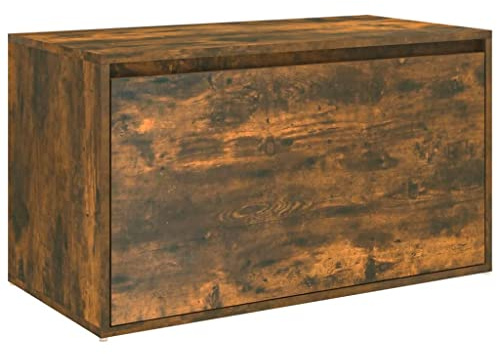 vidaXL Panca da Ingresso 80x40x45 cm Rovere Fumo in Legno Multistrato