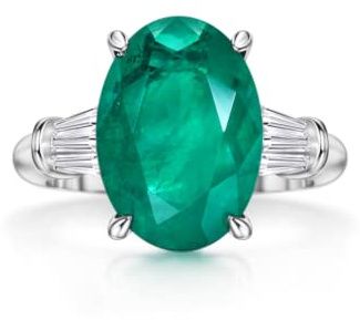 Michooyel S925 Bague de fiançailles en argent sterling avec émeraude synthétique 5 carats Taille ovale trapézoïdale Bague de fiançailles pour femme, Zircone cubique