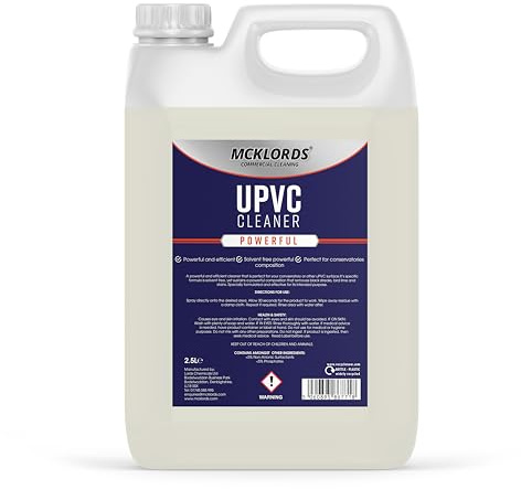McKLords Commercial - uPVC Cleaner 2.5L - Professional Plastic & Window Frame Cleaner for Doors, Fascias & Conservatories - Removes Stains, Dirt & Discolouration