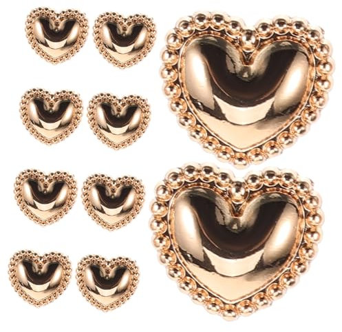 EXCEART 10st Metallknöpfe Mantelknöpfe Hemdknopf Goldene Knöpfe Für Jacke Knopf Zum Annähen Eines Mantels Pulloverknopf Kleiderknopf Diy-herz-knopf Hemdknöpfe Aus Metall Schmücken Jahrgang