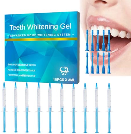 Ovovo 10 jeringas de gel blanqueador dental de 3 ml, recambios de gel blanqueador con 35% de CP para uso doméstico.
