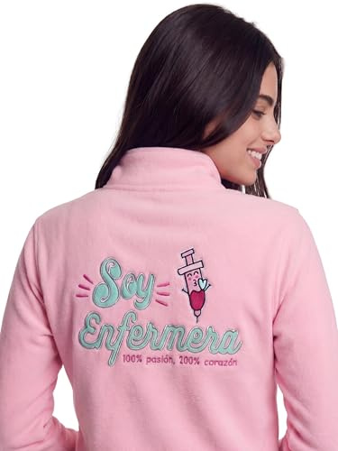 Nurse is Love Chaqueta Polar Mujer para NURSE - Forro Polar de Invierno Doble Bolsillo y Cremallera Facil de Lavar