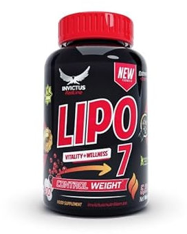 Invictus Lipo 7, Nueva fórmula mejorada, Suplemento Quemador de Grasa Natural con Té Verde y Cafeína, Cápsulas para Control de Peso