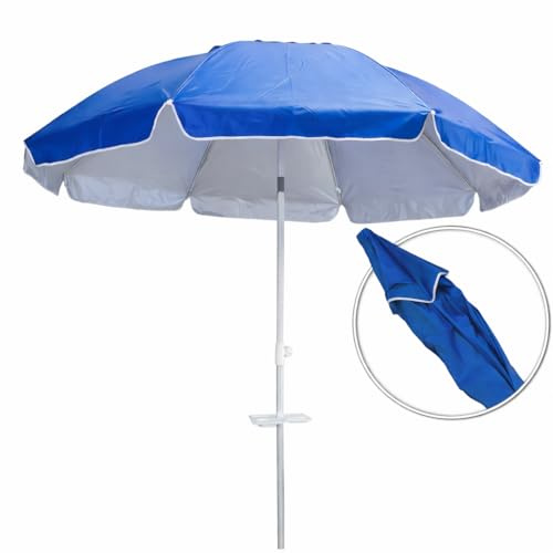 Ombrellone da Spiaggia Maiori Ø240 cm – Struttura in Alluminio, Telo Anti UV, Snodo Zincato, Stecche in Fibra di Vetro, Base a Trivella, Sacca con Tracolla