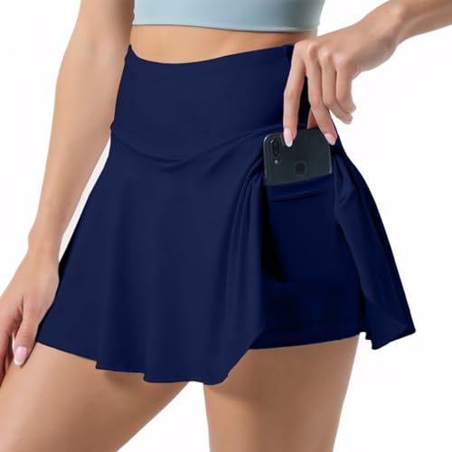 Neteson Jupe de Tennis Femme avec Short Jupe de Golf Mini Skorts Skirt