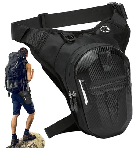 Sacoche De Jambe Moto, Capacité Extensible, Coque EVA, Sac Banane Femme Homme Avec Bande Réfléchissante, Multifontion Moto Drop Leg Bag Avec Sangle De Jambe Amovible Pour Femme Homme, Cyclisme