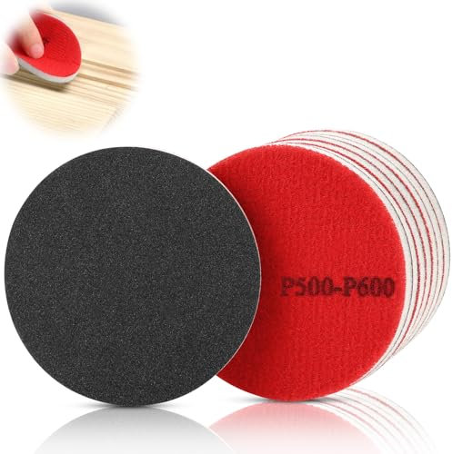 TXXATX Grain 600 Eponge Abrasive 8 Pcs Eponge Poncage Réutilisables Éponges de Ponçage Lavables Cale a Poncer Kit Rond Papier Abrasif pour Modèle de Construction Sèche Métal Bois Meubles
