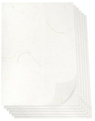 Carta di riso formato A4, 50 fogli di fibre vegetali naturali di gelso, testurizzate, stampabili, carta Washi per artigianato, scrittura, pittura, confezioni regalo, biglietti (avorio-paglia)