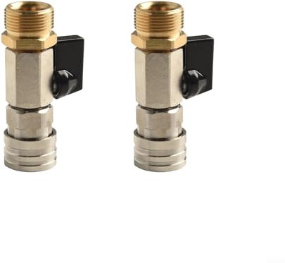 MeevrgR Vanne à bille M22 à connexion rapide pour nettoyeur haute pression en acier - Valve de contrôle du débit d'eau - Compatible avec tuyau de nettoyeur haute pression - Pulvérisateur - Pompe