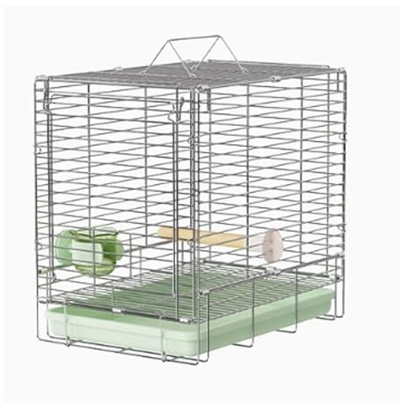 Confortable Cage Pliante en Acier Inoxydable for Perroquet, Cage à Oiseaux d'extérieur, Transport, Portable, portative Pratique(Green)