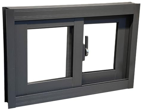 Ventana corrediza de aluminio con doble acristalamiento, 80 x 100 cm, ventana de ventilación para sótano y hogar móvil, ventana de ventilación para cocina, baño e inodoro, marco de aleación