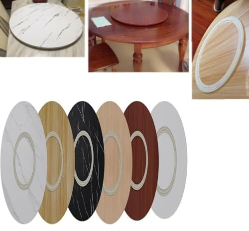 Lat Susan vändskiva i naturligt trä, 70 cm (28 tum) rund bordsskiva, tyst och slät roterande design för kök och matbord, ljus, valnötsfinish