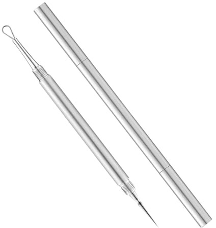 Vaniika Aiguille en Acier Inoxydable pour Acne, Outil Éliminer les Comédons, Aiguille de Nettoyage Micro pour Élimination Hygiénique des Boutons, Grains de Mil, Enlève Points Noirs