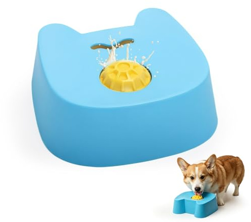 Dog Licking Bowl with Ball, Slow Feeder for Liquid Treats, 245 ml | Centre rolling ball helps spread soft treats for slower, more engaging licking