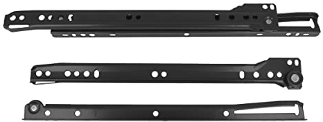 Amig - Lot de 2 Glissières Coulissantes Métalliques pour Tiroirs | Charge 18kg/paire, Extraction Partielle | Idéal pour Meubles & Bureaux, Noir, 400 x 37 mm, Acier allié