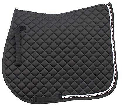 Rhinegold Elite Diamante Trim Saddle Cloth-Full-Black