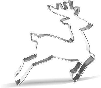 Keewah 5.1 Inch Leaping Reindeer Cookie Cutter - Stainless Steel, 1 Piece