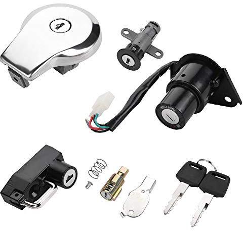 Cerradura de encendido, material metálico Interruptor de encendido de la motocicleta Tapa de combustible del combustible Llaves de bloqueo del asiento Arrancador de encendido para XV535 XV250 X