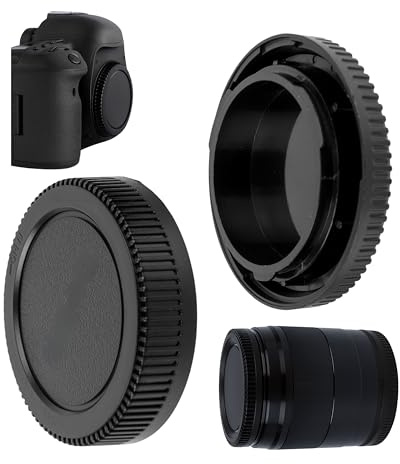 Objektivlock set, Kamera skyddande hölje, 1 x Huslock och 1 x Bakre objektivlock, Kompatibel med MICRO FOUR THIRDS SYSTEM M4/3, för Olympus och Panasonic M4/3, Ersättningsskyddslock för kameror