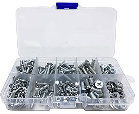 Senkschraube mit Kreuzschlitz 250 Stück, Edelstahl Schraubensatz, Senkkopfschrauben 304 Edelstahl, Mechanische Schraube Vollgewinde, M3, M4, M5