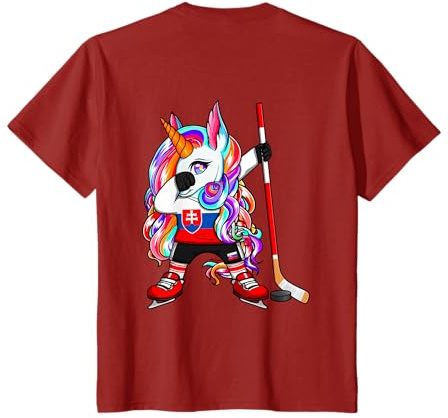 Dabbing Unicorn Slovakia Ice Hockey Fans Jersey Winter Sport T-Shirt