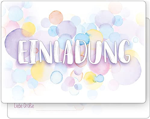 beriluDesign 12 Einladungskarten zum Kindergeburtstag - Geburtstagseinladung Aquarell