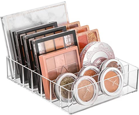 TWUTGAYW Make-up-Organizer für Schminktisch, Acryl-Lidschatten-Palettenhalter, transparenter Kunststoff-Kosmetik-Paletten-Organizer für Schubladen, Arbeitsplatte, Schlafzimmerschrank, 7 Fächer