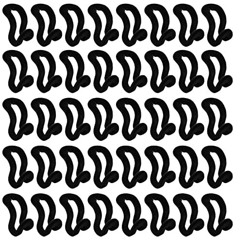 Laughhe 40 Stück Kleiderbügel Haken, Platzsparende Kleiderbügel Verbinder Kleiderbügel Anschlüsse Mini Flocking Haken, Cascading Kleiderbügelhaken für Bügel Schrank Platzeinsparung, Schwarz