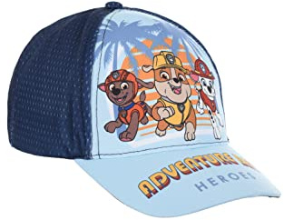 Paw Patrol Gorro para Niños, Diseño Patrulla Canina Marshall Rubble y Zuma Gorra de Verano Infantil, Regalo para Niños, Gorra Ajustable | Azul