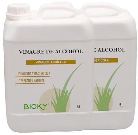 Bioky® Vinagre Concentrado al 20% - 10L – Origen Natural de Alcohol de Cereal – Sin Residuo - Acción Limpiador Profundo - Elimina Moho y Hongos (10L)