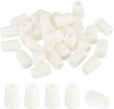 PATIKIL Diskbänksställ fötter, 30-pack 4 mm IDx10 mm OD gummiställ botten skyddande ersättningsfötter tråd stötfångare skydd för diskbänksställ botten, vit