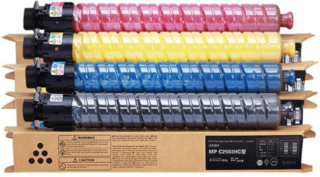OGOUGUAN CAIDI - Cartuccia toner compatibile con MP C2003 MP C2503, ricambio per Ricoh Aficio MP C2003 MP C2503 MPC2003 MP C2503 (con chip) (4 pezzi, 1 nero, 1 ciano, 1 magenta, 1 giallo)