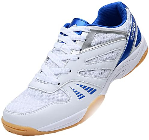 Leichtrit Zapatos De BáDminton Hombre,Zapatos De BáDminton,Zapatos De Tenis De Mesa para Hombres,Zapatos De Voleibol,Ligeros,Antideslizantes,Comfortable Support,para BáDminton,Tenis De Mesa,Blanco